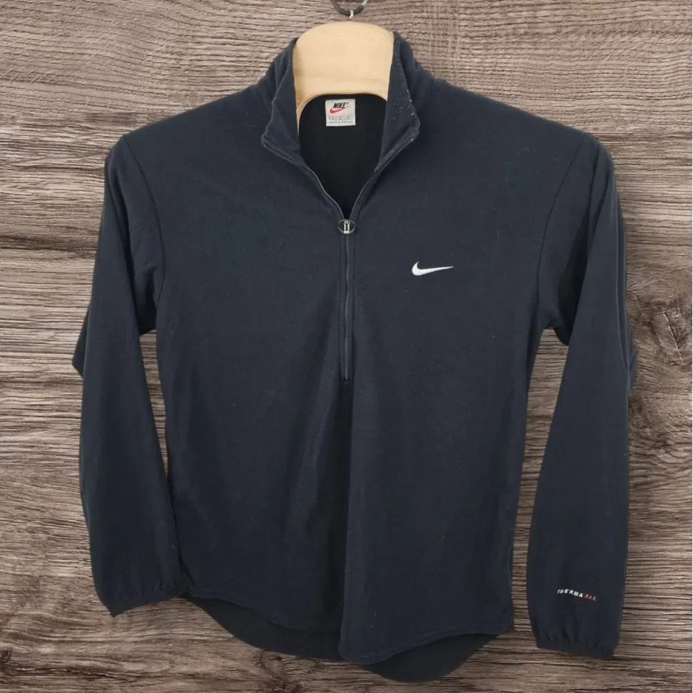 Vintage Nike 1/2 Zip Pullover Mens Large Fleece Therma Fit Swoosh Logo 90s Y2K